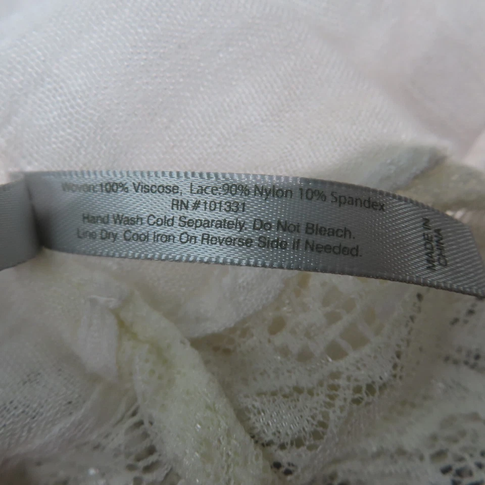 Charlotte Russe WHITE Infinity Scarf Lace Edge Fashion 33x64" Spring Summer - Image 4 of 4