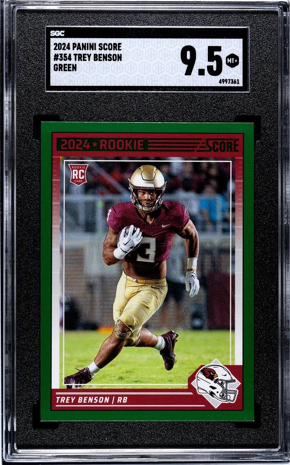 Trey Benson Panini Score #354 Signature-Green