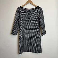 Max Studio Women’s Size Small Texture Print Sheath Dress Black White Casual Y2K