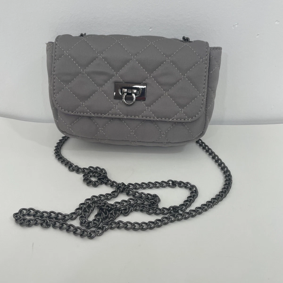 CHANEL Black Quilted Satin Clutch Bag Jade Clasp