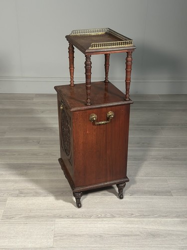 A Late Victorian Aesthetic Movement Mahogany Fireside Purdonium - Picture 12 of 13