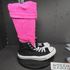 Converse CTAS Legwarmer Shoes Womens Sz 10 Black White Pink Built In Stockings
