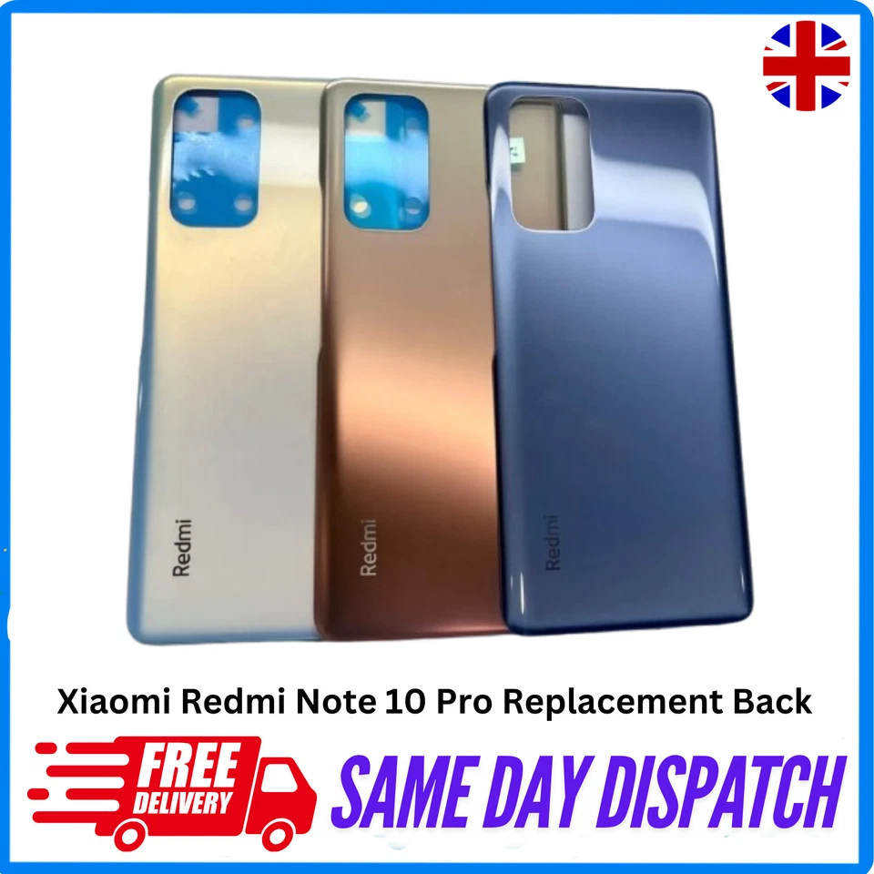 Xiaomi Redmi Note 10 Pro Replacement Back Glass Battery Cover With Adhesive