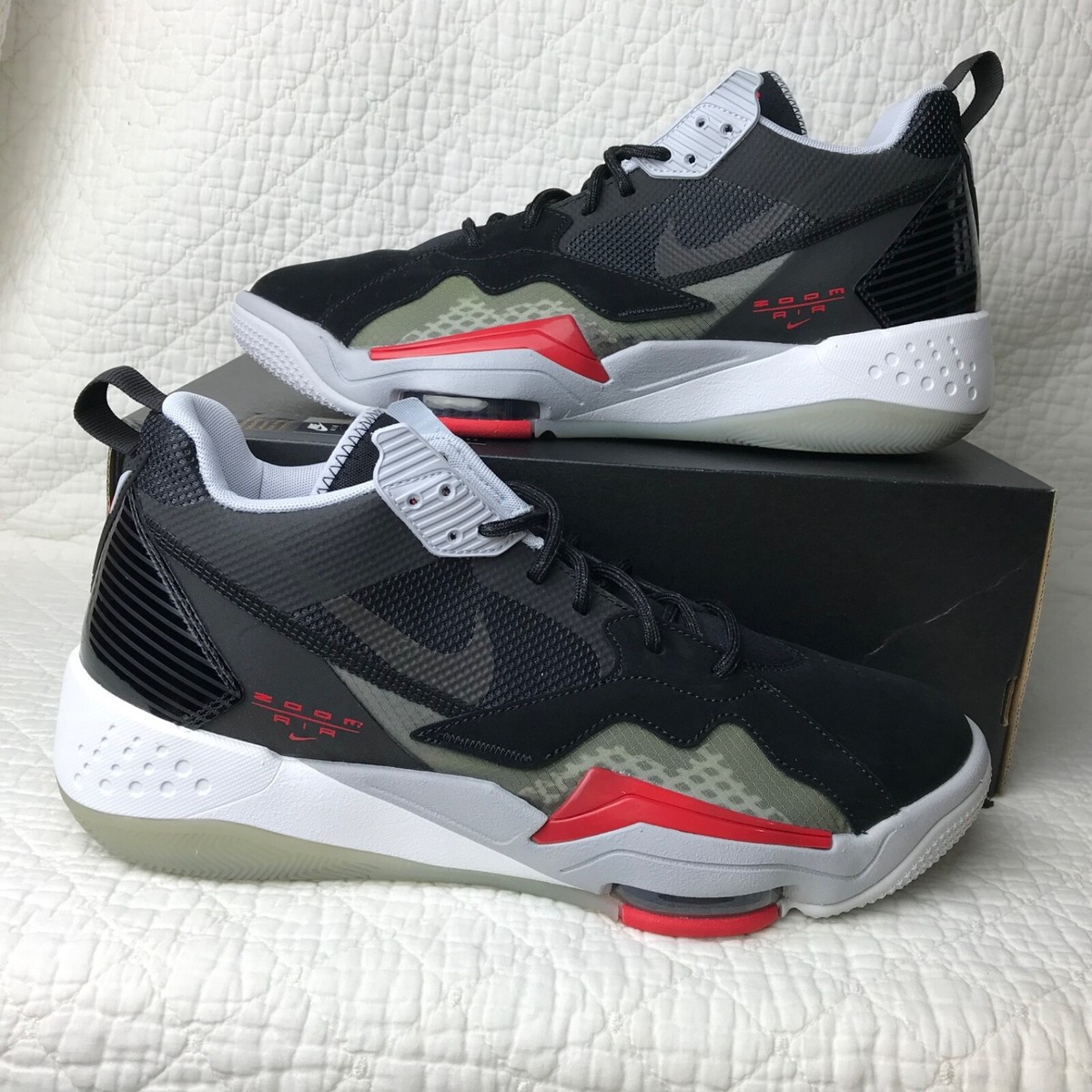 シューズ(男性用) NIKE Air JORDAN zoom '92 CK9184-100 Nike Air Jordan Zoom '92 Sail Black Flash Crimson Electric