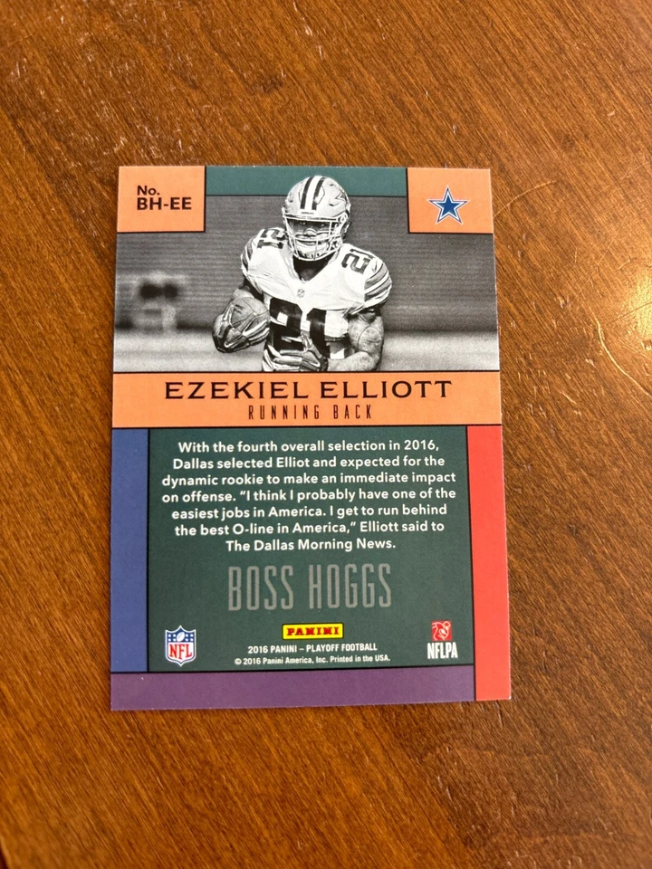 Ezekiel Elliott 2016 Playoff Boss Hoggs 2nd Down Rookie BH-EE Cowboys /49 RC - Image 2 of 2