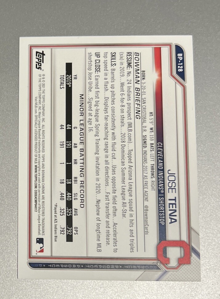 シングルカード Topps - Jose Tena auto Topps Bowman 1st Jose