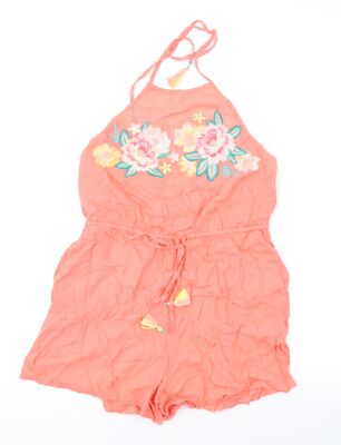Accessorize Damen rosa Viskose Playsuit Einteiler Größe M L3 zum Binden