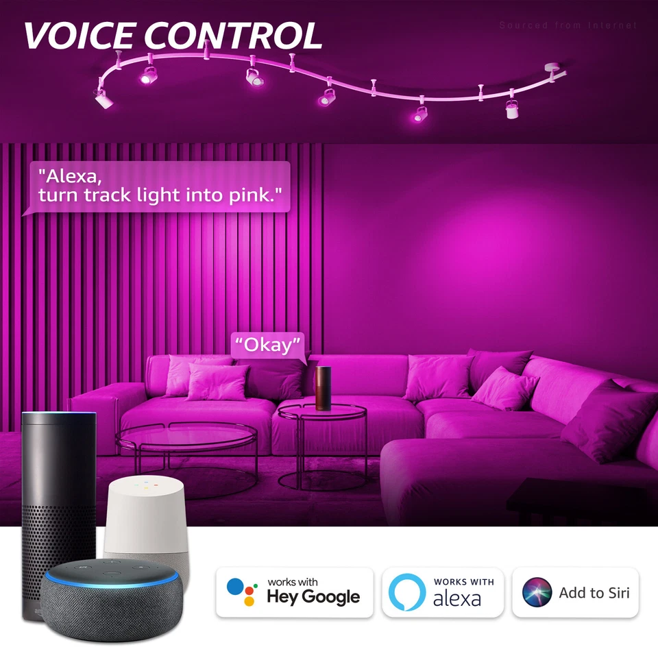 GU10 Smart Spot Light Bulbs, WiFi & Bluetooth, Work with Alexa, Pack of 4 - Image 2 of 4