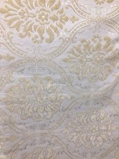IVORY DAMASK CHENILLE UPHOLSTERY BROCADE FABRIC 54 in. Sold By The Yard