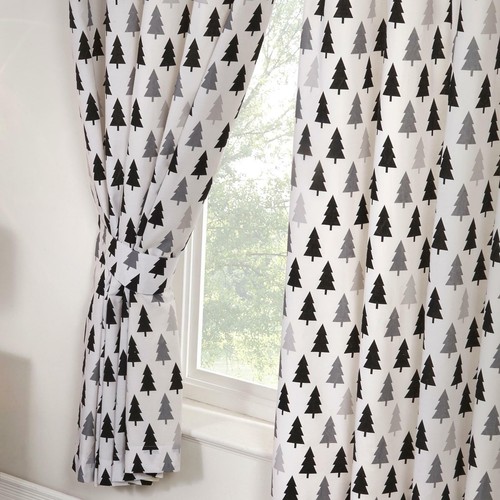 Scandi Bear Double Duvet Cover And Pillowcase Set + Matching Curtains 54" Drop - Picture 4 of 6