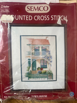 Semco gezähltes Kreuzstich Set neu unbenutzt Stadthaus 16,5x21,5cm Geschenk von Anchor