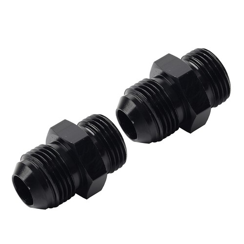 2Pcs Aluminum Black AN10 Flare to 8AN ORB Male fitting Adapter with O-Rings - Picture 9 of 11