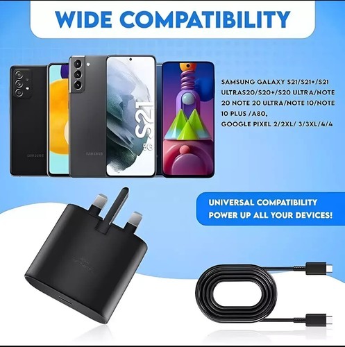 Genuine 25W Super Fast Charger Adapter Plug & Cable For Samsung Galaxy Phones UK - Picture 8 of 22