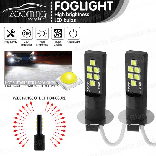 H1 H3 H4 H7 H8 H9 H11 H16 P13W 9005 9006 LED Fog Light Driving Bulbs 3030 12SMD - Bild 11 von 58