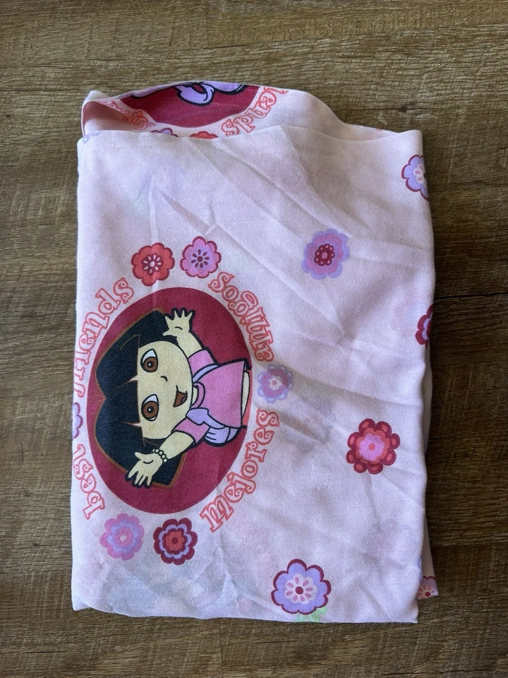 Vintage Dora The Explorer Twin Bedding Set Comforter Sheets Pillowcases Canopy - Image 2 of 4