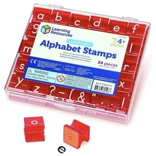 Learning Resources Lowercase Alphabet Stamps, 34 Pieces, Grades PreK+, Ages 4+