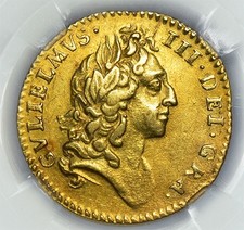 KING WILLIAM THE III 1695 GOLD HALF GUINEA AU55