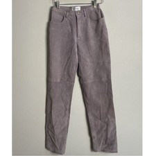 Hugo Buscati Collection Taupe Suede Straight Leg Pants Size 4