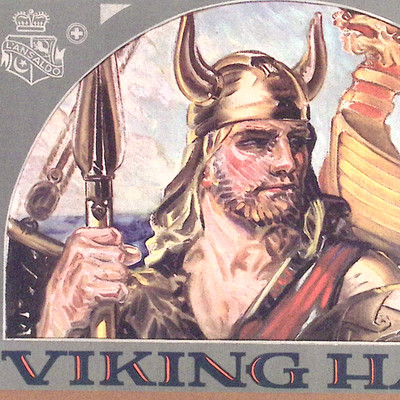 C.B. Goorin Co Pittsburgh PA SAMPLE Viking Hats Box Label Mounted to 9x12''
