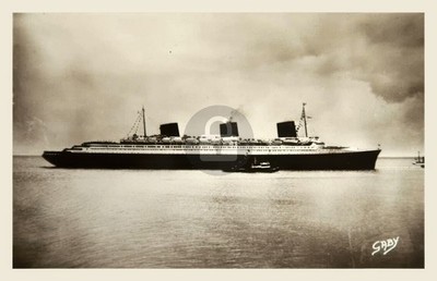Gaby La Paquebot SS Normandie Normandy Steamship Ocean Liner RPPC Postcard COPY