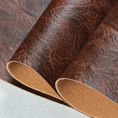 Vinyl Faux Leather Upholstery Fabric, Soft Textured Surface Solid, Marine Vin...