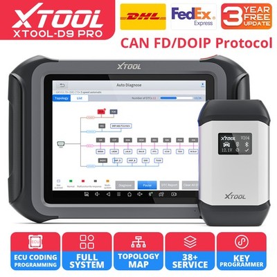 XTOOL D9S PRO OBD2 Scanner All System Bidirectio Diagnostic Tool Topology Coding