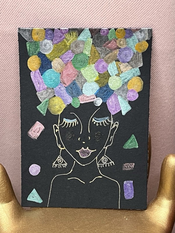 ACEO Art Card ORIGINAL painting “A Mind Of Beautiful Dreams ” Signed By artist