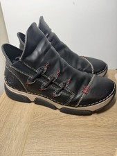 Rieker Angela Black Leather Ankle Boots - Size 6 EU 39