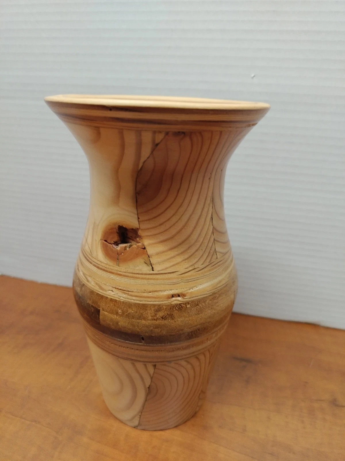 Woodturned Vase. Segmented Woods. 8.5" Tall