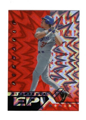 1998 Pinnacle Epix Moment Orange #E19 Mike Piazza (HOF) Los Angeles Dodgers