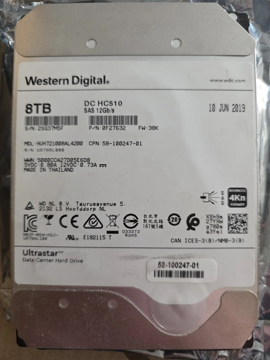 Western Digital Internal Hard Disk Drives 8 TB Storage Capacity