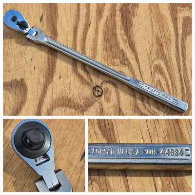 Vntg Craftsman 1/2'' Dr Flex Head Quick Release Ratchet VVH 44984 New Gear USA