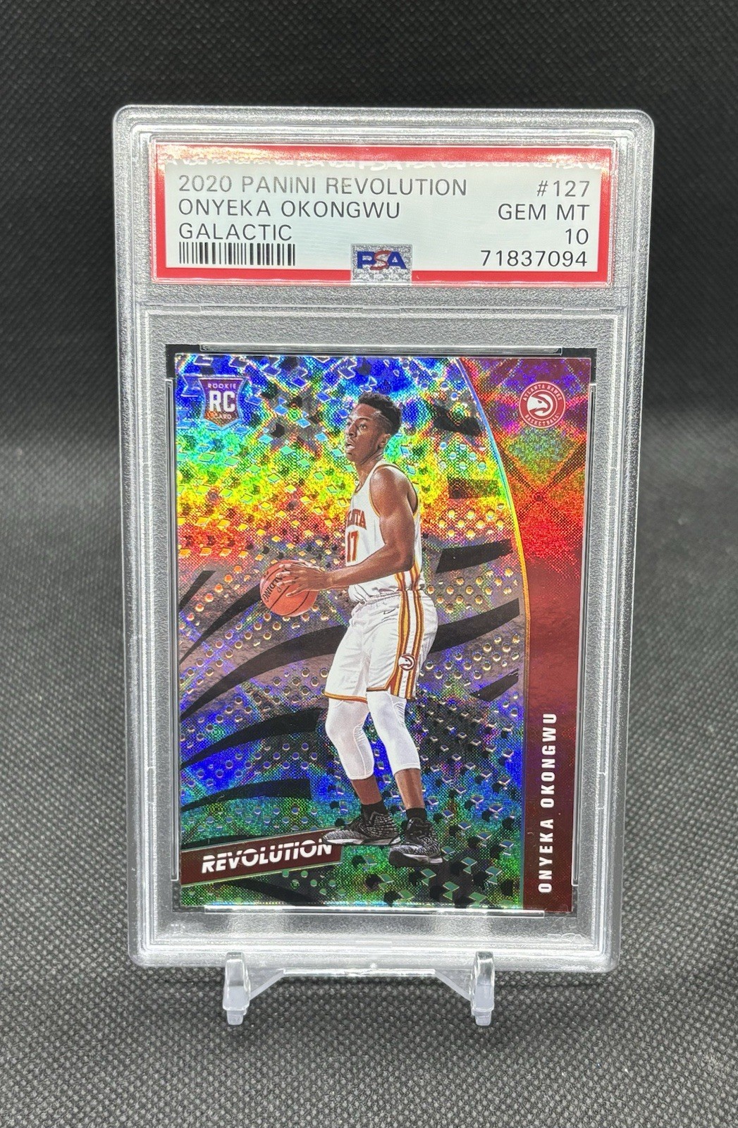 2020-21 Panini Revolution Onyeka Okongwu RC Galactic #127 Atlanta Hawks PSA 10