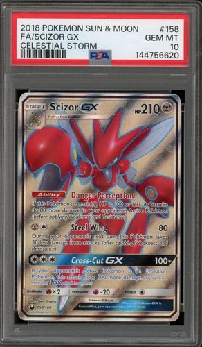 Pokemon Scizor GX Celestial Storm Full Art #158 PSA 10 Gem Mint