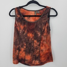 Vtg Y2K Fairy Grunge Whimsigoth Goth Burnt Orange Floral Corset Top Blouse Sz M