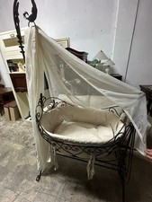 Antique Nailed Wrought Iron Crib - Iron Baby Cradle Shabby Chic