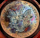 Toned 1986 American Silver Eagle 1oz .999 Silver Brilliant Cartwheels & Luster