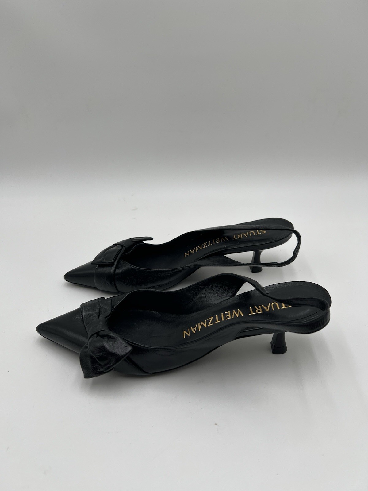 Stuart Weitzman Sofia 50 black leather slingback … - image 3