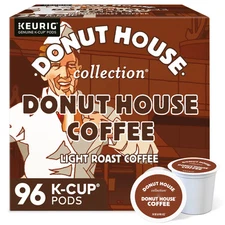 Donut House Coffee Keurig Single-Serve K-Cup Pods, Light Roast Coffee, 96 Count