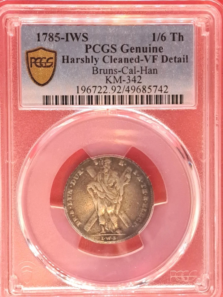 1785 1/6 Thaler - Brunswick-Calenberg-Hanover - PCGS VF Detalles - St. Andr (4.2) Foto 2 de 2