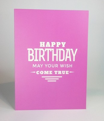 Happy Birthday Greeting Card, Happy Birthday May Your Wish Come True, 5x7,