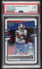 2020 Panini Donruss Optic Rated Rookies /150 Zack Moss #180 PSA 9 MINT Auto 09wh