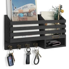 Key Holder for Wall: Easy Mounted Key Rack and Organizer with Shelf and Four ...