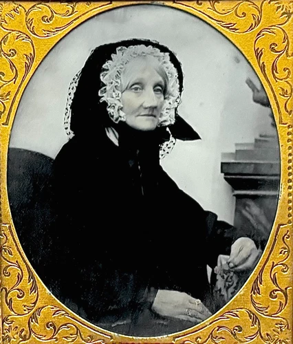 1/6 Plate Ambrotype - Woman In Black ( Another Masterpiece ) Full Union Case