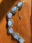vintage schiaparelli bracelet 1960s Sapphire Opal Glass Costume Jewelry