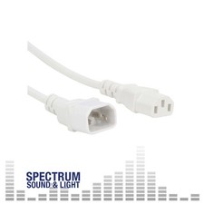 PRO ELEC 2m IEC Lead [PL13273] White sheath 2m, IEC, Male, IEC, Female, Cable,