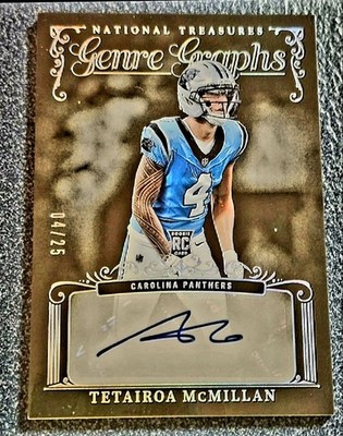2025 National Treasures Tetairoa McMillan Genre Graphs Auto #04/25 Panthers KHH 