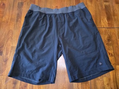 PrAna Super Mojo II Shorts Mens Xlarge Black Logo Quick Drying 10'' Inseam NEW