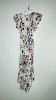 LOVESTITCH Purple Floral Make It A Marg Wrap Dress S