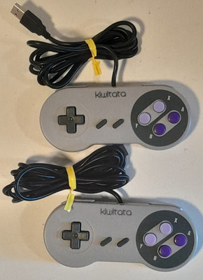Lot of 2 Retro USB Controllers Kiwitata SNES Style Gamepads